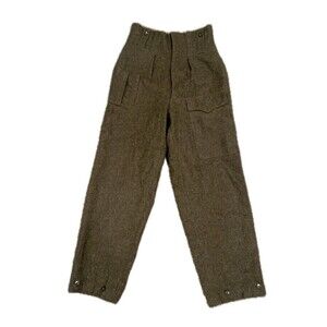 Vintage 1963 Military Mitin Pants US26 NV Neirynck Holvoet Army Green Wool Cargo